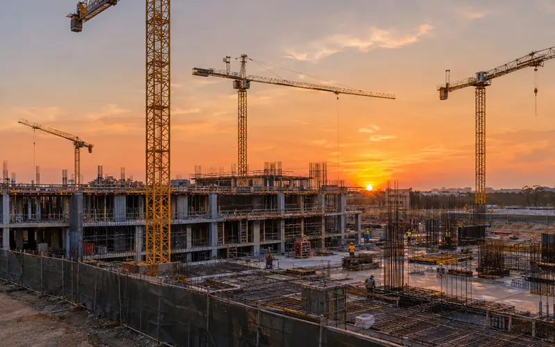 Baustelle mit Kränen